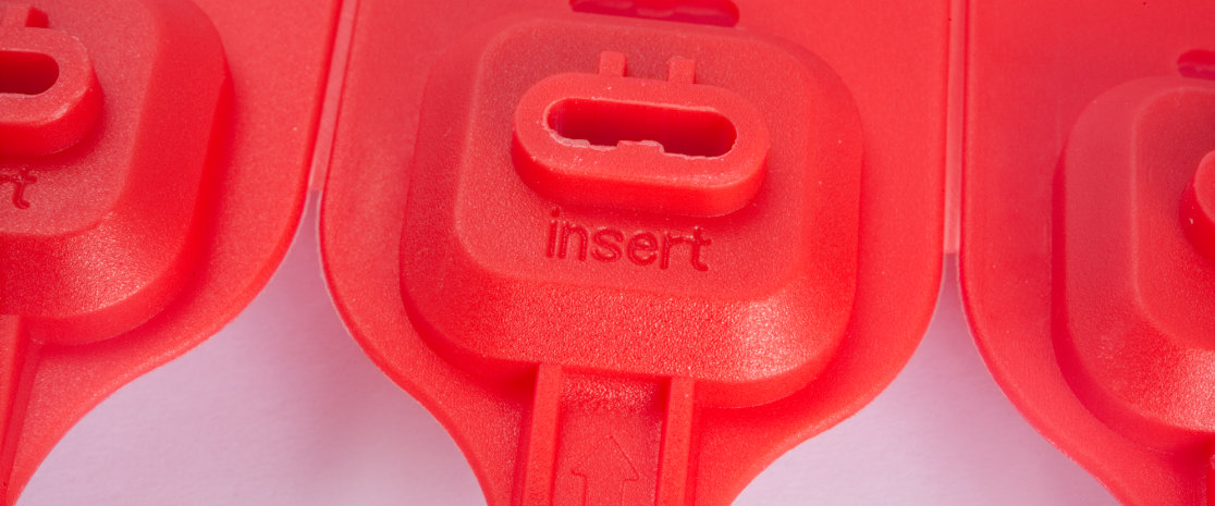 The insertion point is clearly embossed next to the entry hole to lower chance of mistakes during application.
